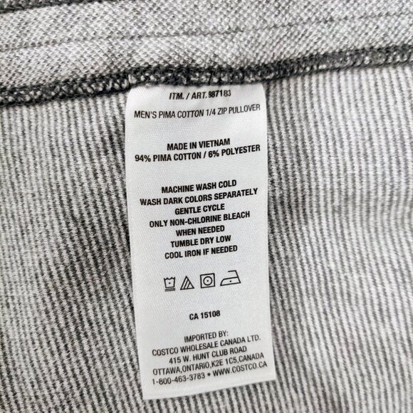 Men's Kirkland Signature 1/4 Zip Pullover Collared Sweater | Cotton | Large - Picture 4 of 5